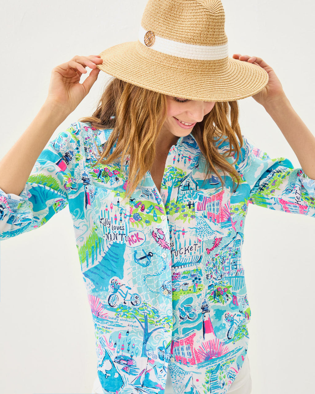 Sea View Button Down Top
