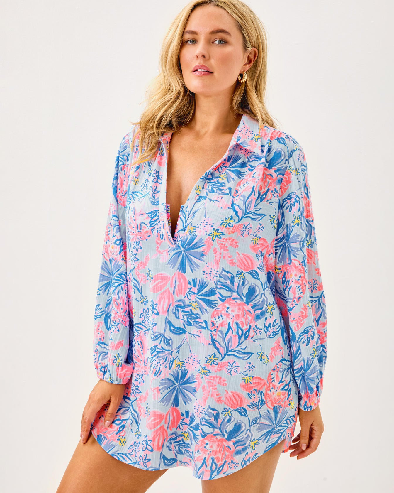 Kique Long Sleeve Cover-Up