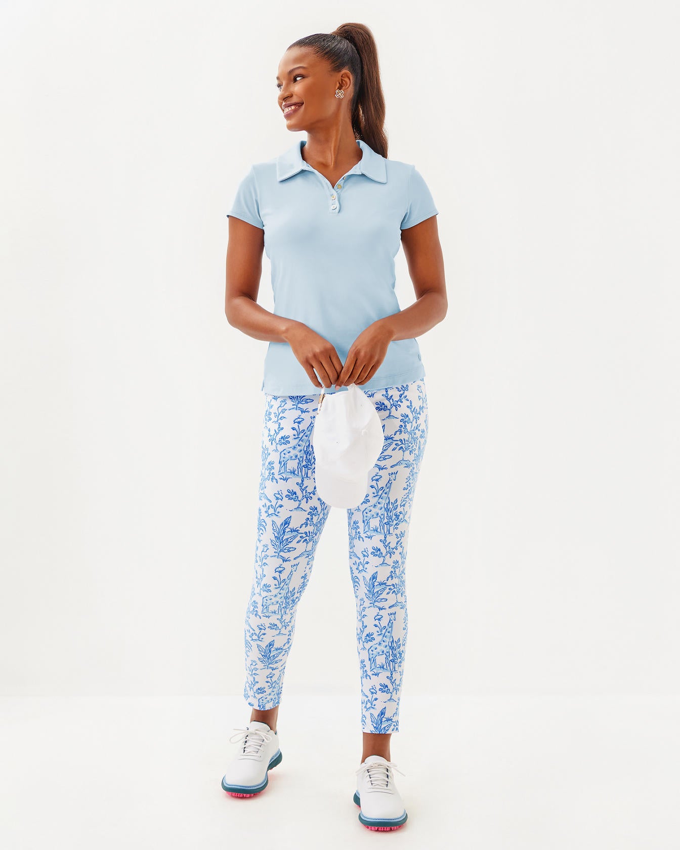 UPF 50+ Luxletic Frida Scallop Polo Top