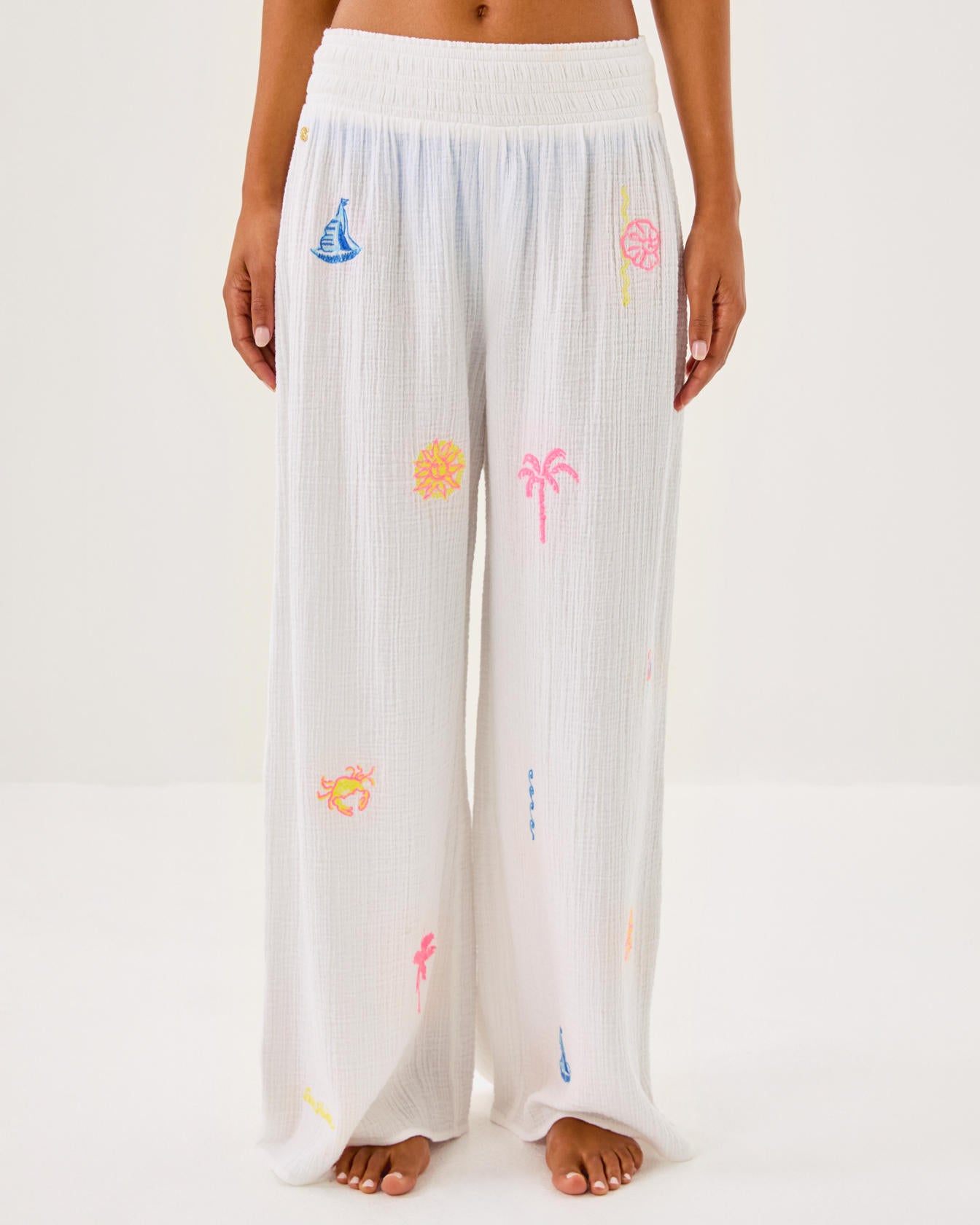 29" Enzo Embroidered Pant Cover-Up