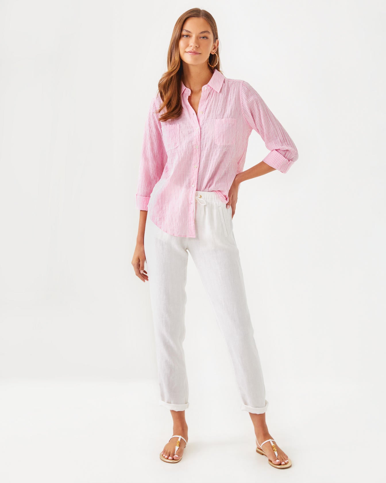 Sea View Button Down Top