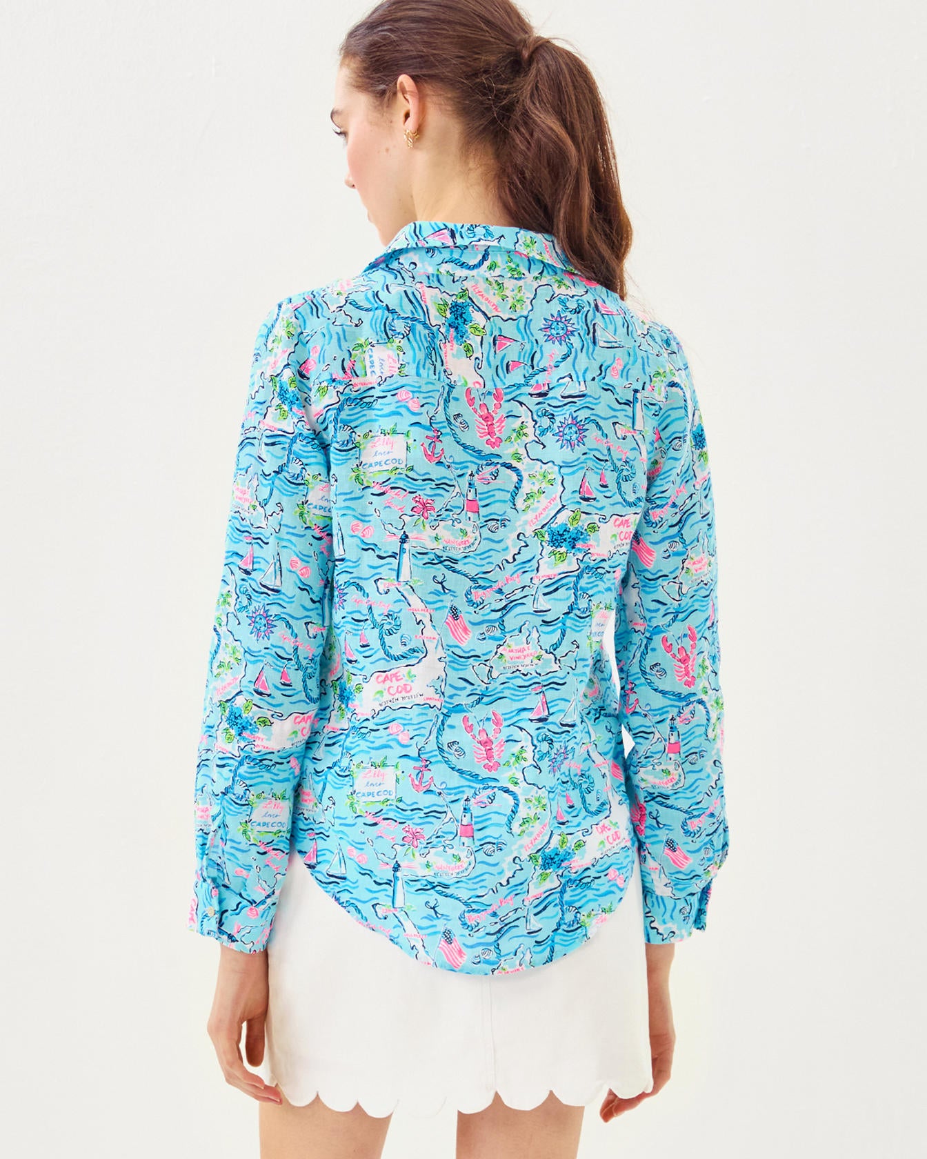 Sea View Button Down Top