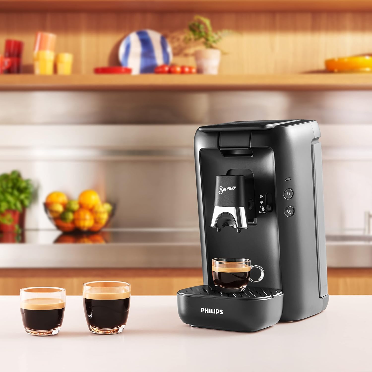 Philips Senseo Maestro Kaffeepadmaschine mit Kaffeestrkewahl und Memo-Funktion, 1,2 Liter Wasserbehlter, Grünes Produkt, Farbe: Rot (CSA260/90)