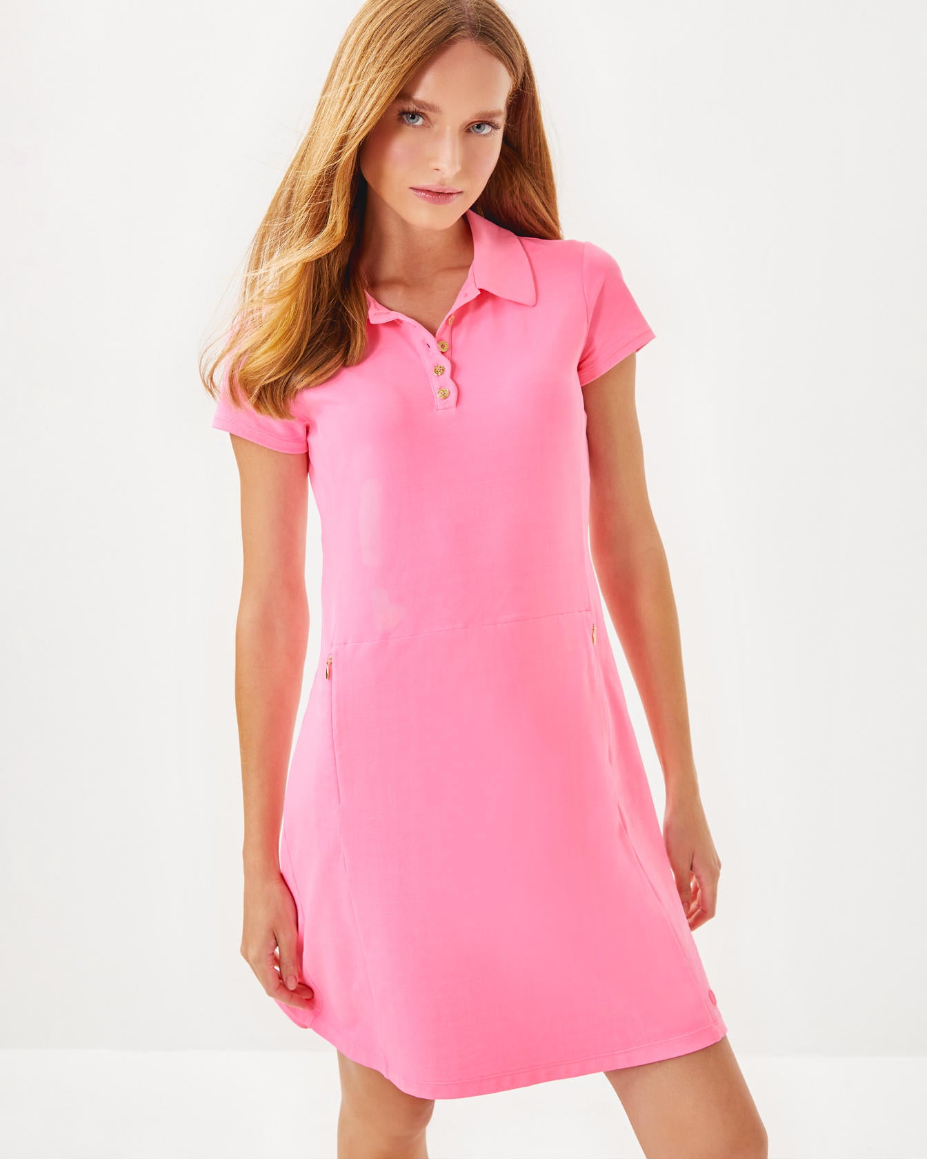 UPF 50+ Luxletic Frida Scallop Polo Dress