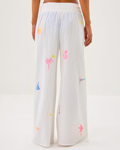 29" Enzo Embroidered Pant Cover-Up