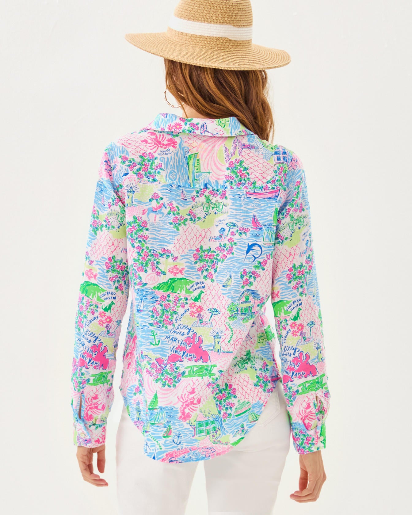 Sea View Button Down Top