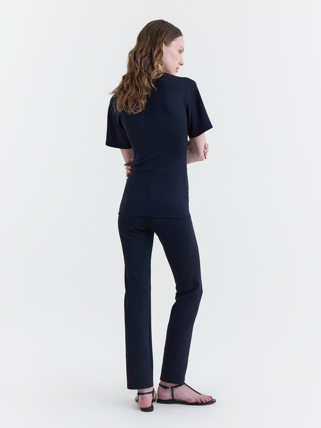 Black Stretch Scuba Jersey Slim-Fit Pant