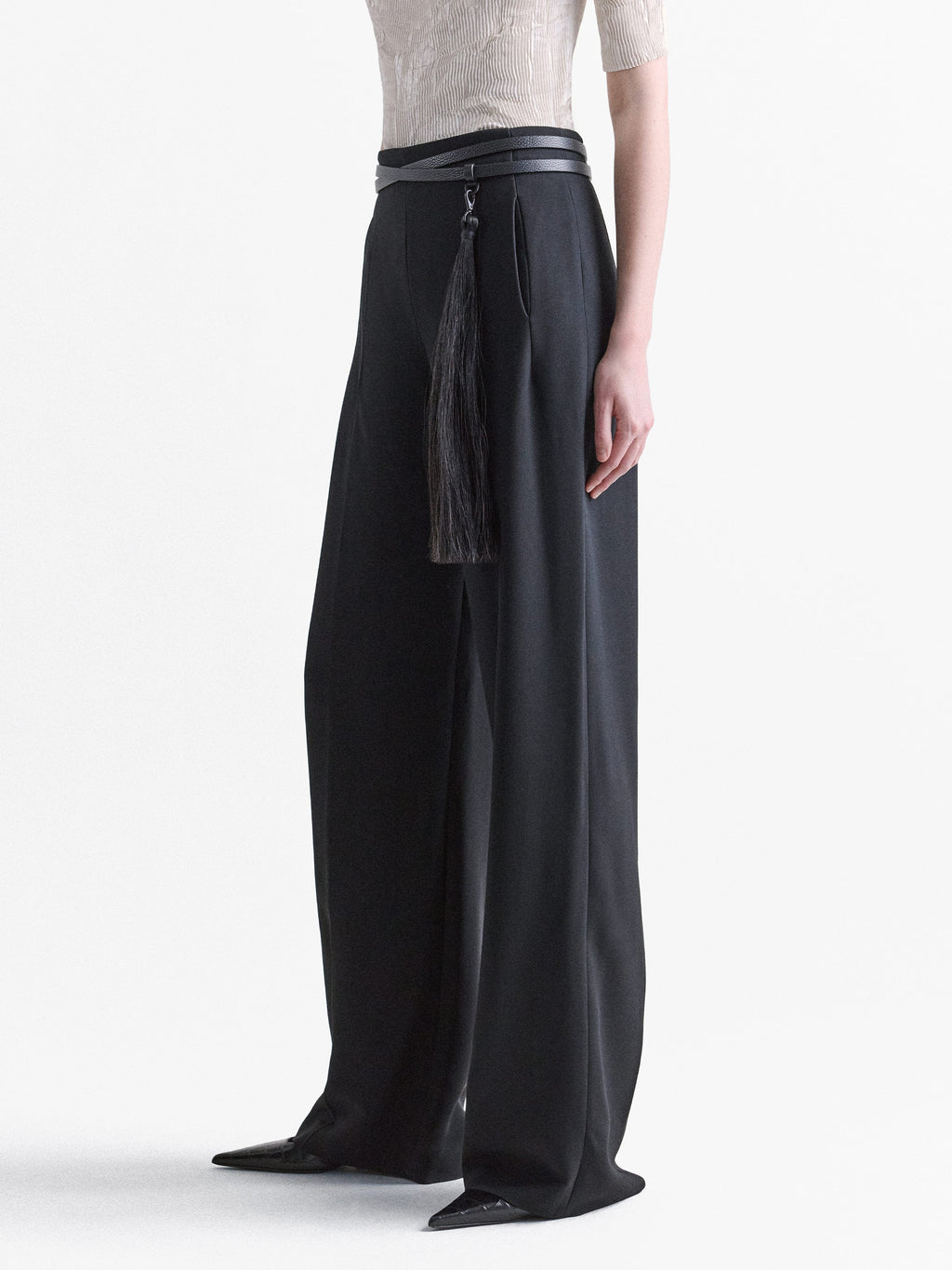 Bonded Crepe Clean Waistband Trouser