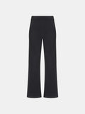 Black Stretch Viscose Knit Cropped Flare Pant