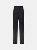 Black Lightweight Cotton Silk Faille Loose-Fit Utility Trouser