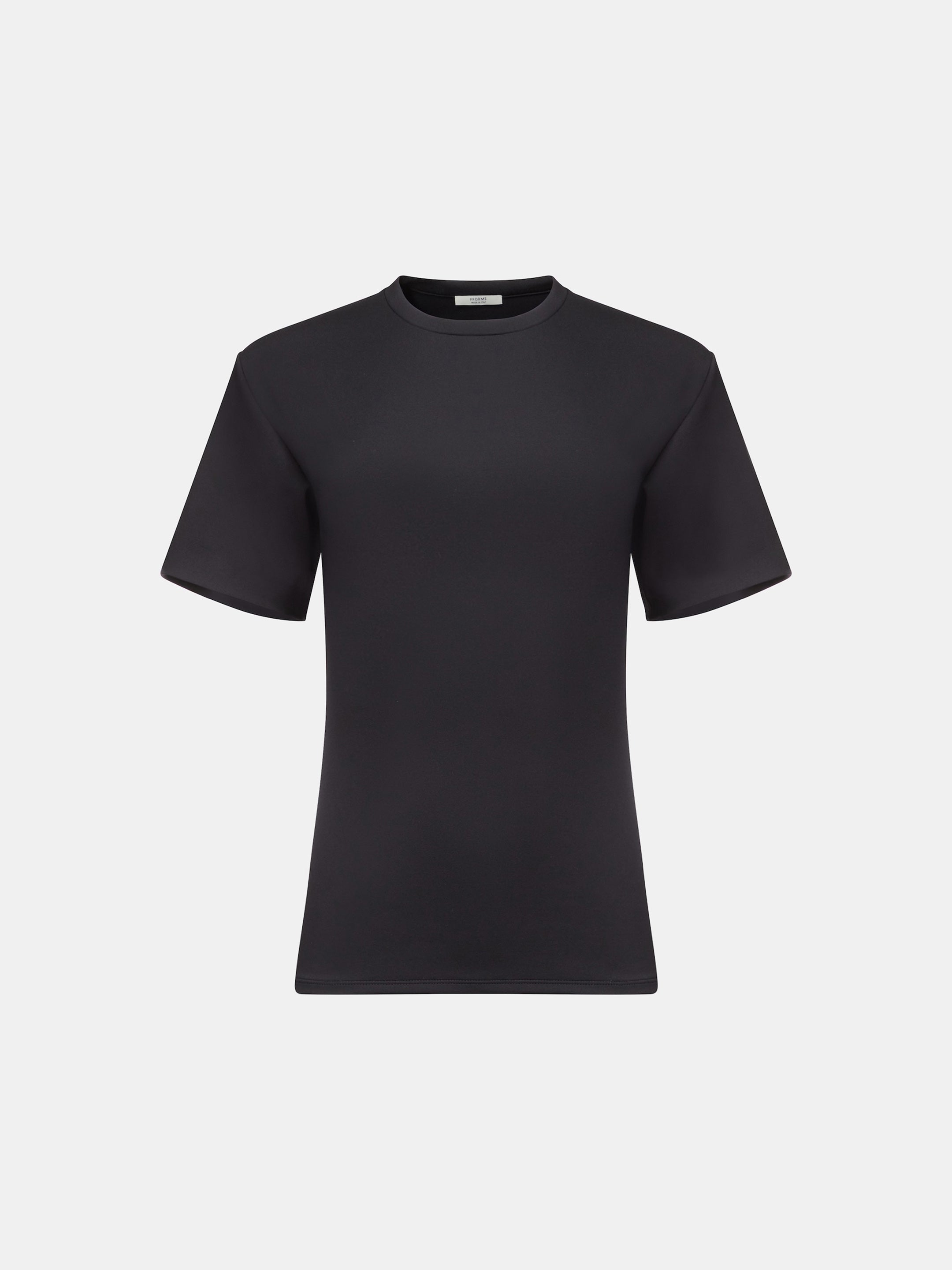 Black Stretch Scuba Jersey Slim-Fit Short-Sleeve T-Shirt