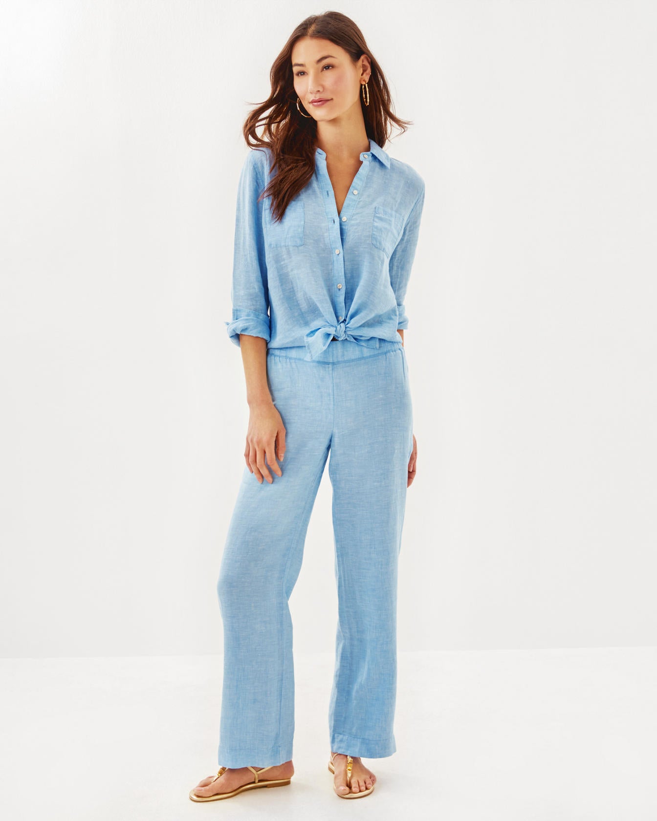 31" Deri Linen Palazzo Pant