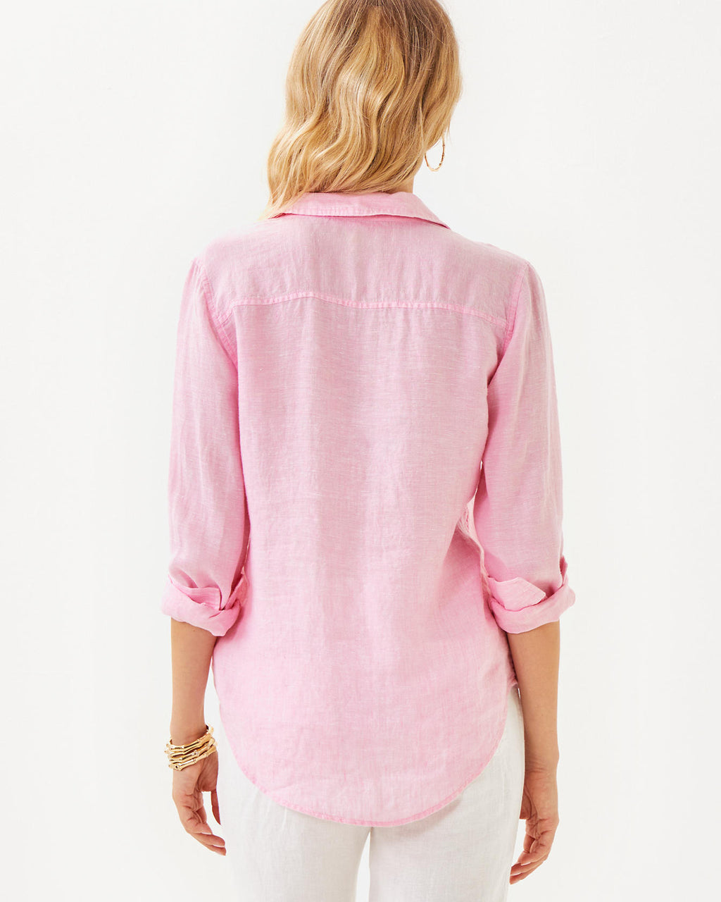 Sea View Linen Button Down Top