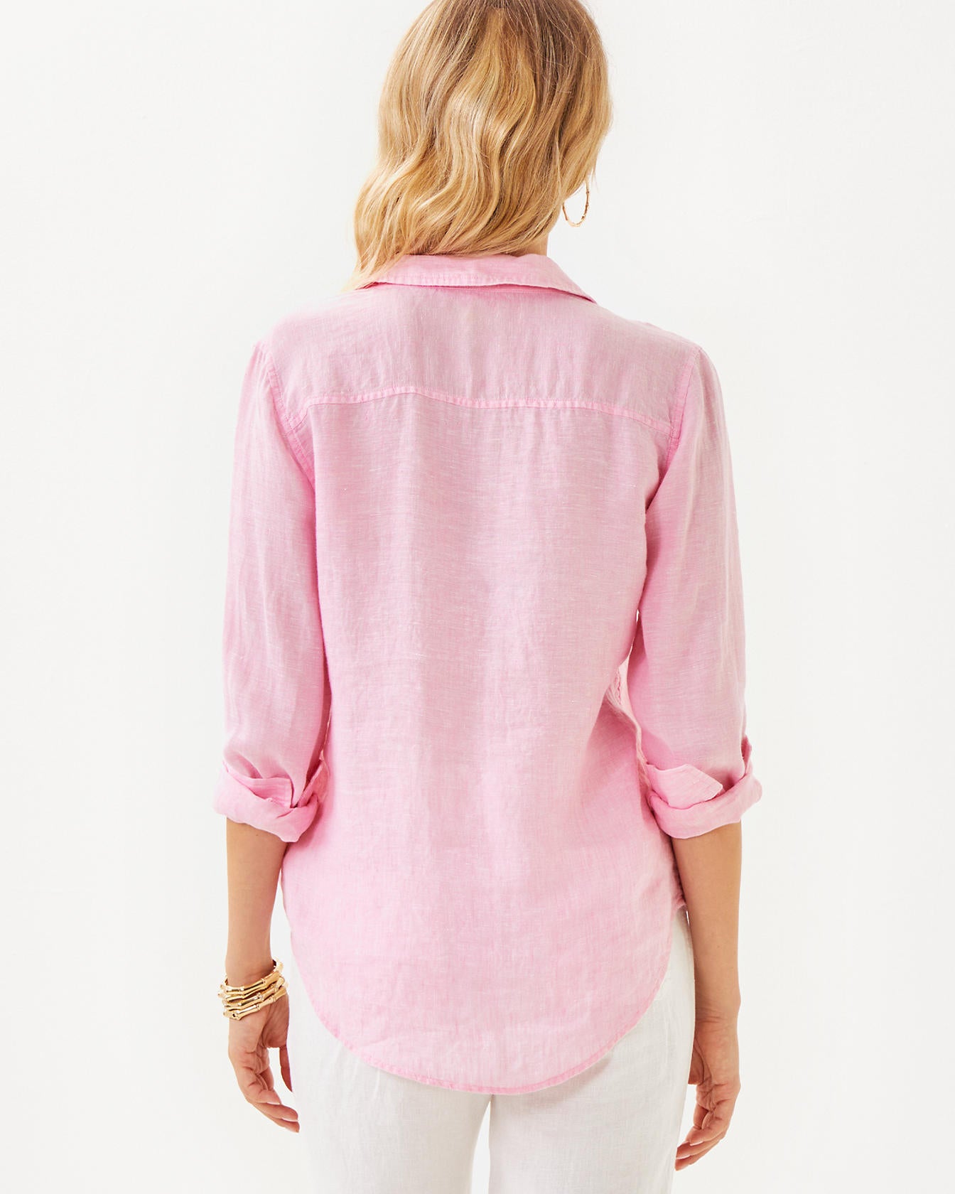Sea View Linen Button Down Top