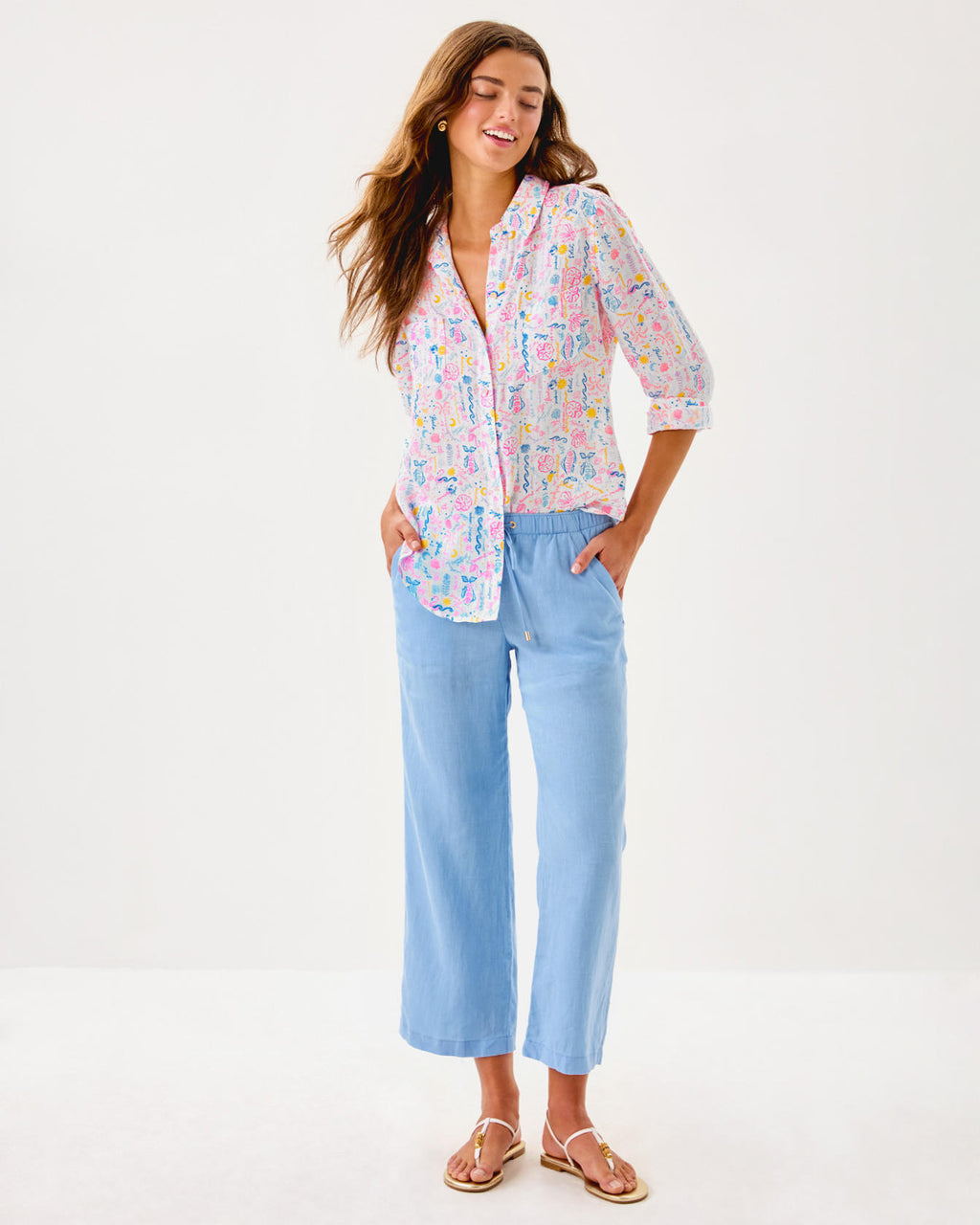 27" Brawley Linen Crop Pant