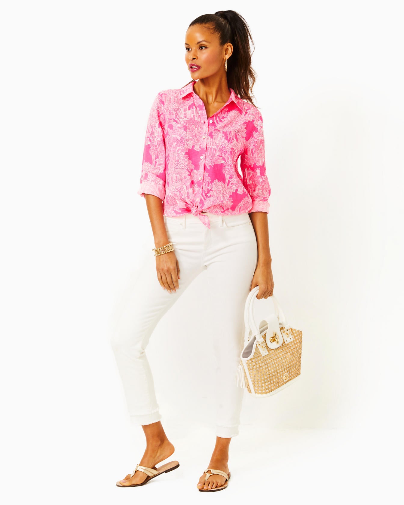 Sea View Button Down Top