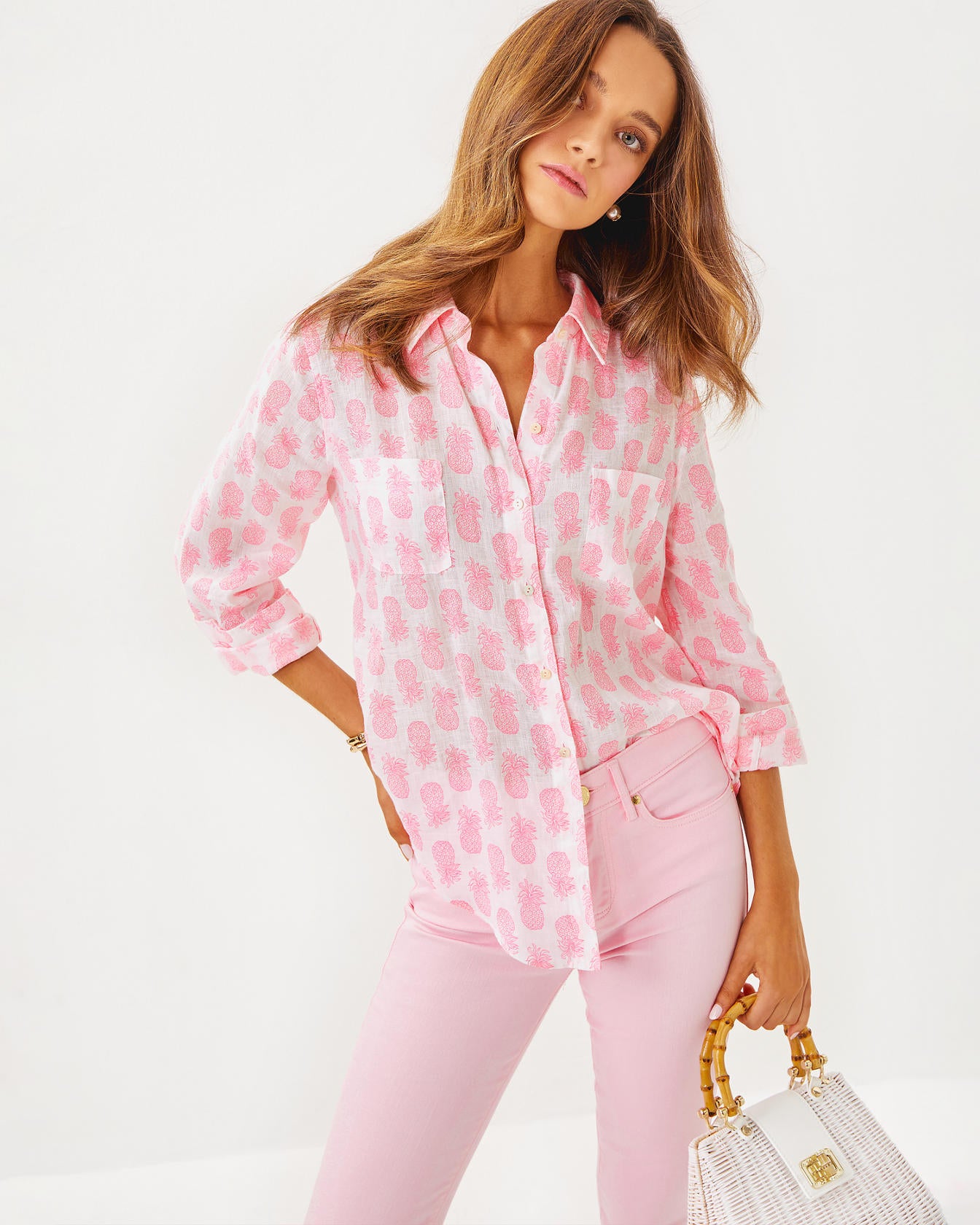 Sea View Linen Button Down Top